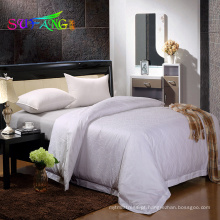 Roupa de cama do hotel / conjunto de capa de edredon branco folha de cama de cetim 100% algodão